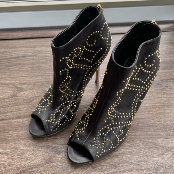 Sergio Rossi peep toe studded bootie - LIKE NEW - Picture 4 of 5